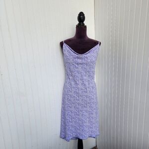 Sprit Womens Midi Lilac Purple Florla Swin Neck Tank Dress Size 7/8